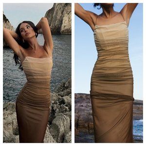 Zara Gradient Brown and Tan Dress